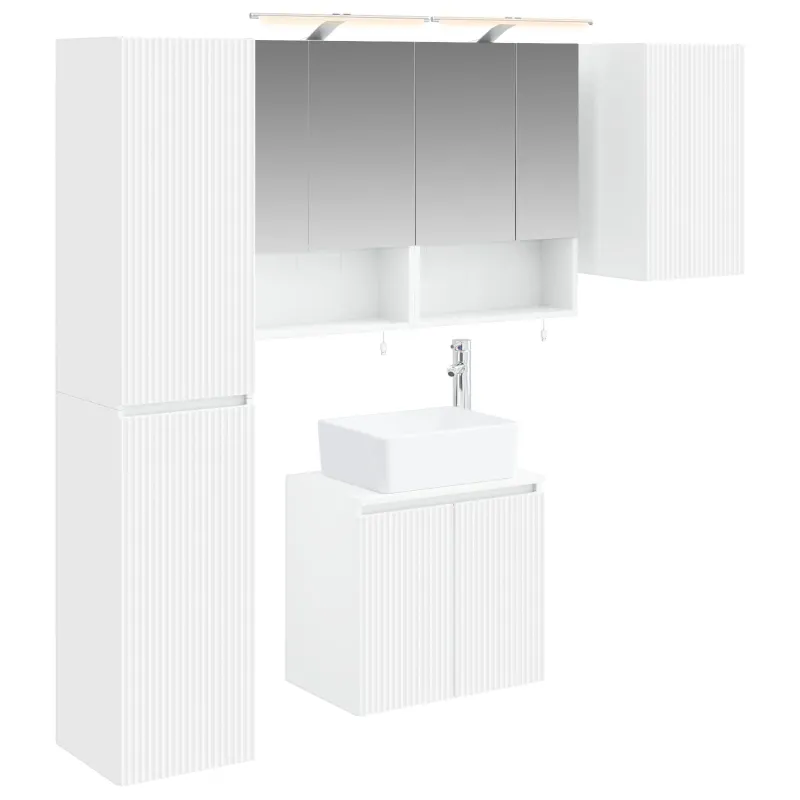 Vonios spintos komplektas 5 pcs Balta 50 x 14,5 x 70 cm