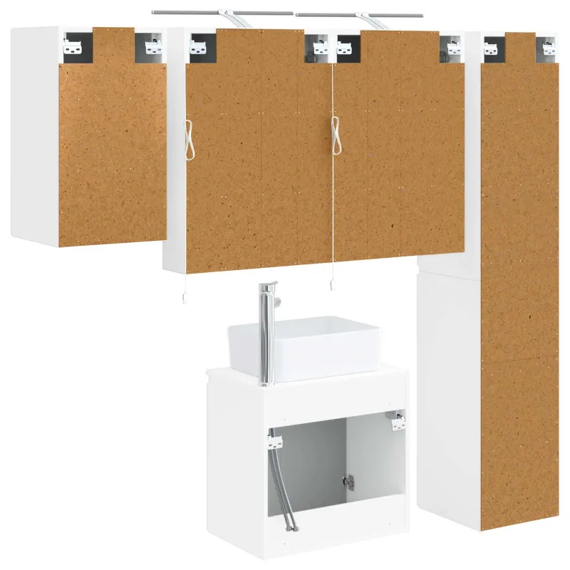 Vonios spintos komplektas 5 pcs Balta 50 x 14,5 x 70 cm