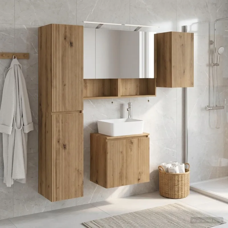 Vonios spintos komplektas 5 pcs Artisano ąžuolo