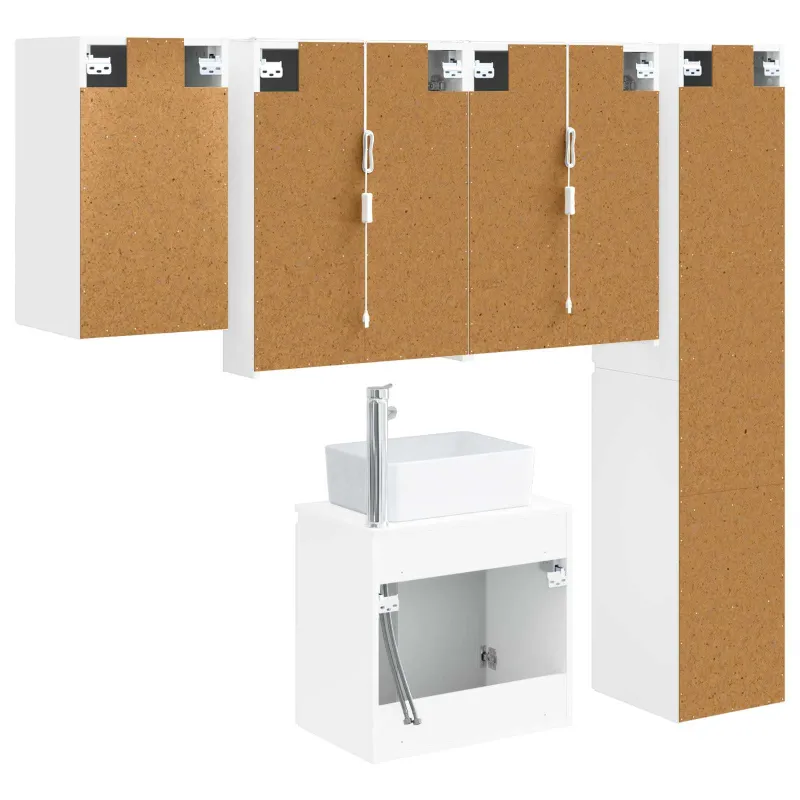 Vonios spintos komplektas 5 pcs Balta 53 x 15,5 x 70 cm