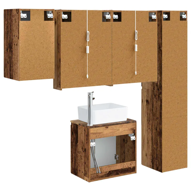 Vonios spintos komplektas 5 pcs Sendintos medienos