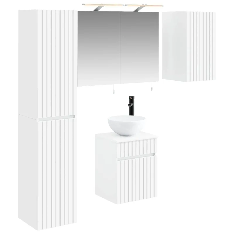Vonios spintos komplektas 5 pcs Balta 40 x 10,5 x 60,5 cm