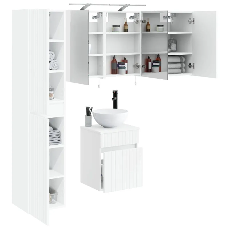 Vonios spintos komplektas 5 pcs Balta 40 x 10,5 x 60,5 cm