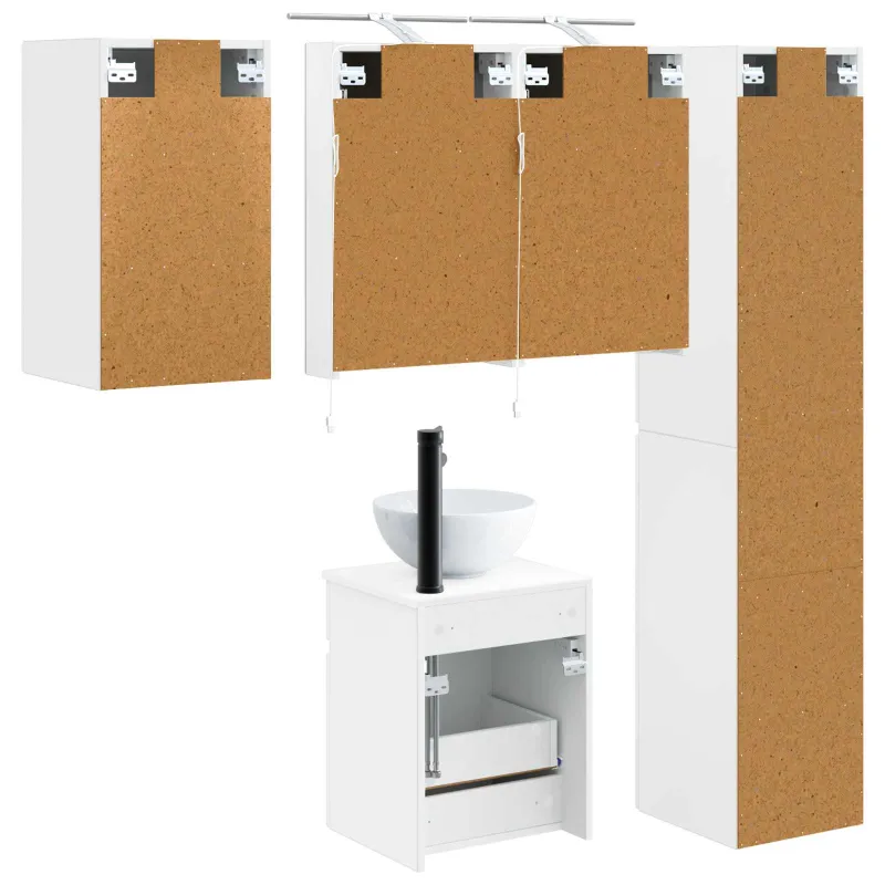 Vonios spintos komplektas 5 pcs Balta 40 x 10,5 x 60,5 cm