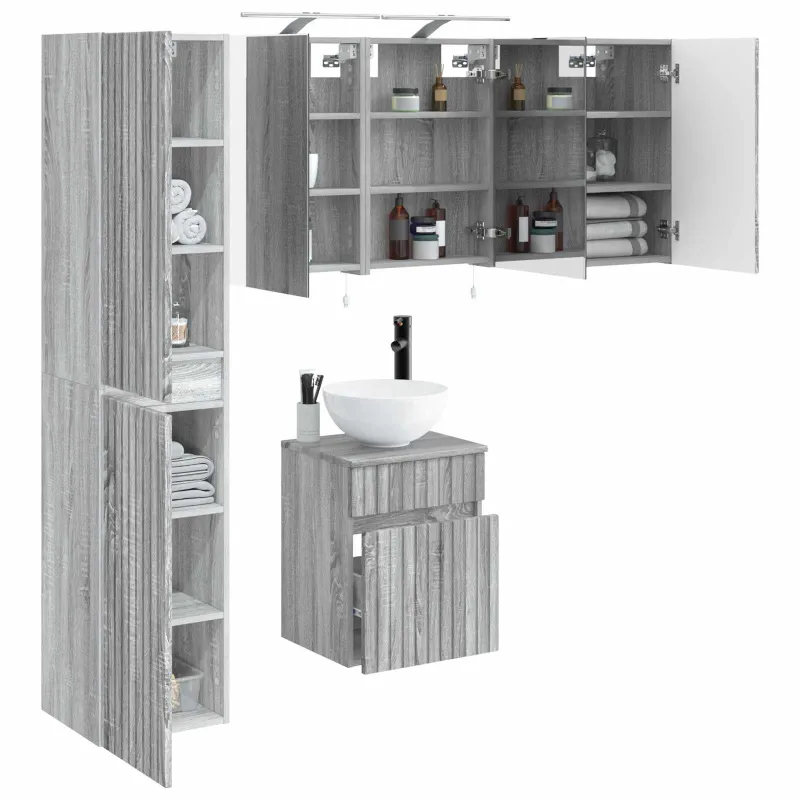 Vonios spintos komplektas 5 pcs Pilka Sonoma