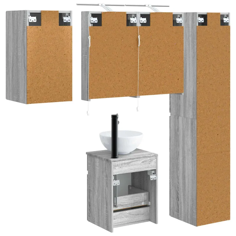 Vonios spintos komplektas 5 pcs Pilka Sonoma