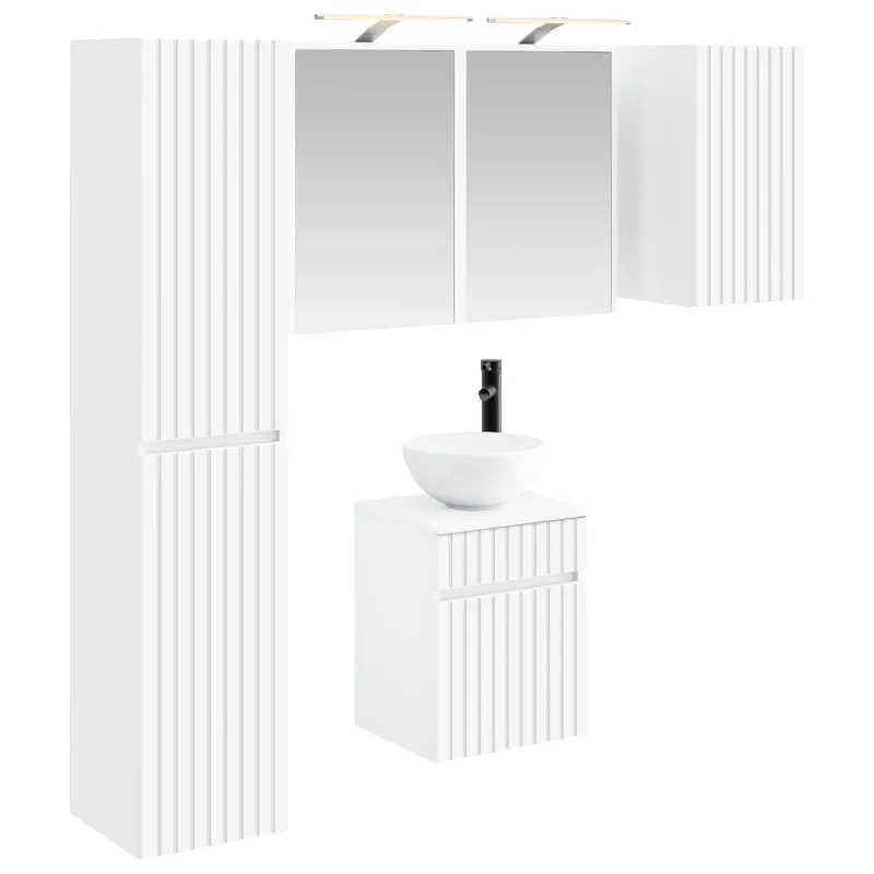 Vonios spintos komplektas 5 pcs Balta 43 x 16 x 62,5 cm