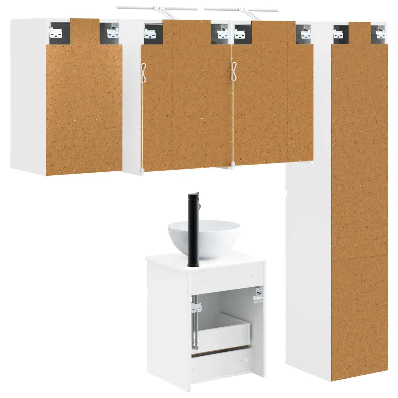 Vonios spintos komplektas 5 pcs Balta 43 x 16 x 62,5 cm