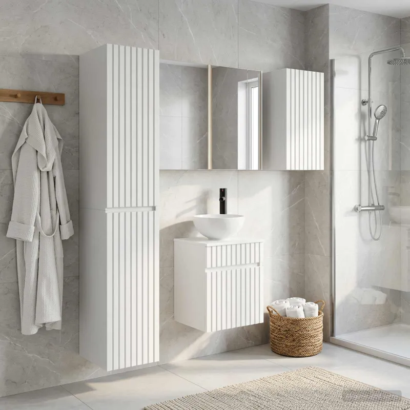 Vonios spintos komplektas 5 pcs Balta 43 x 11,5 x 60,5 cm