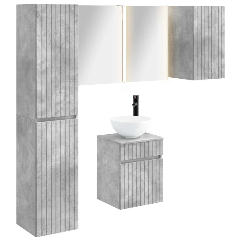 Vonios spintos komplektas 5 pcs Betono pilka