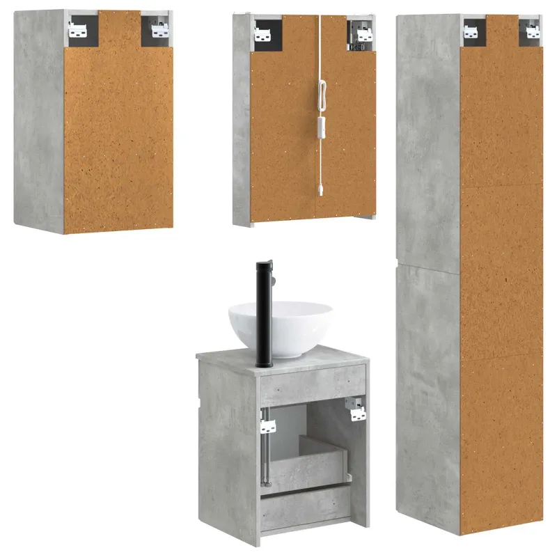 Vonios spintos komplektas 5 pcs Betono pilka