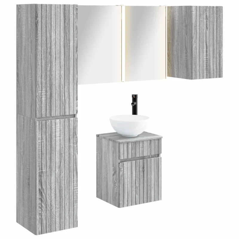 Vonios spintos komplektas 5 pcs Pilka Sonoma