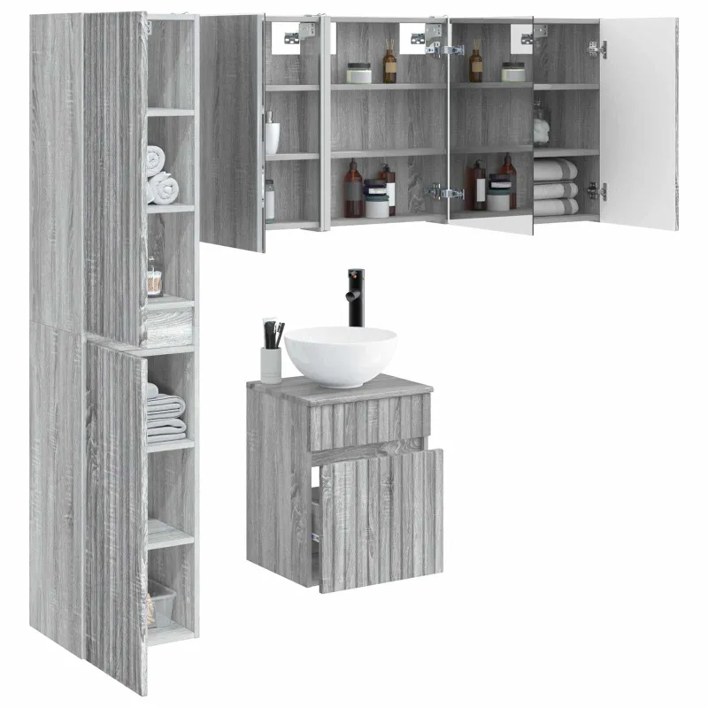 Vonios spintos komplektas 5 pcs Pilka Sonoma