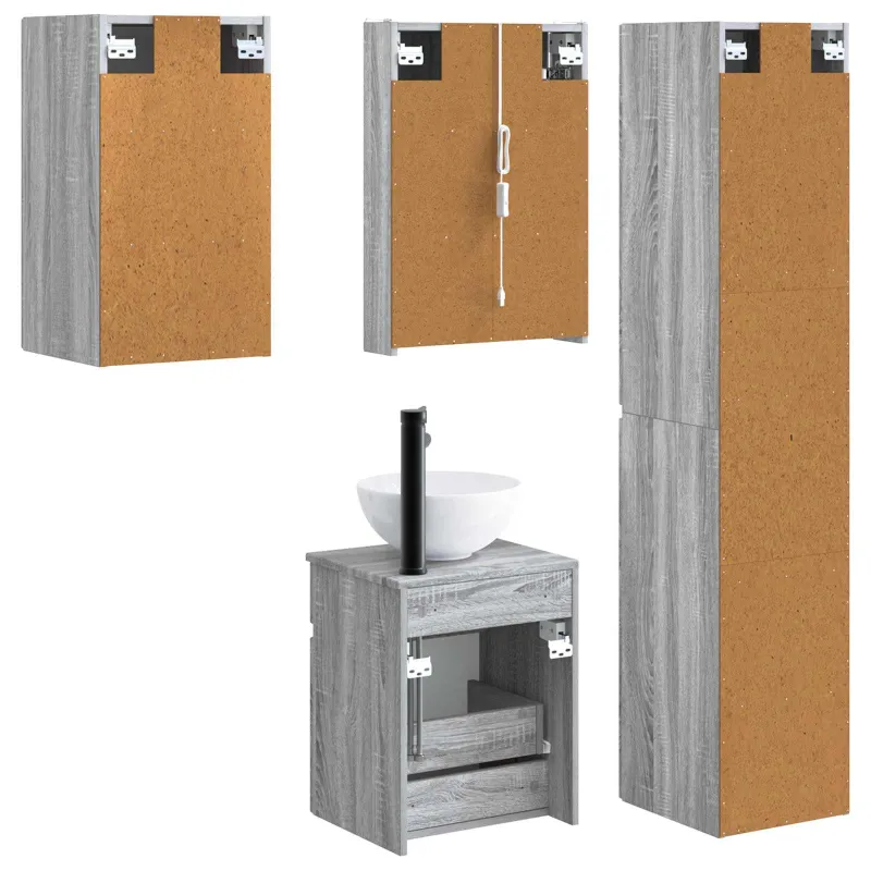 Vonios spintos komplektas 5 pcs Pilka Sonoma