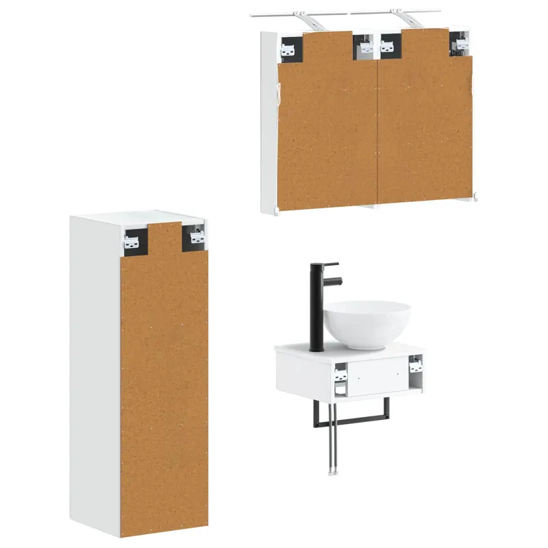 Vonios spintos komplektas 4 pcs Balta 40 x 10,5 x 60,5 cm