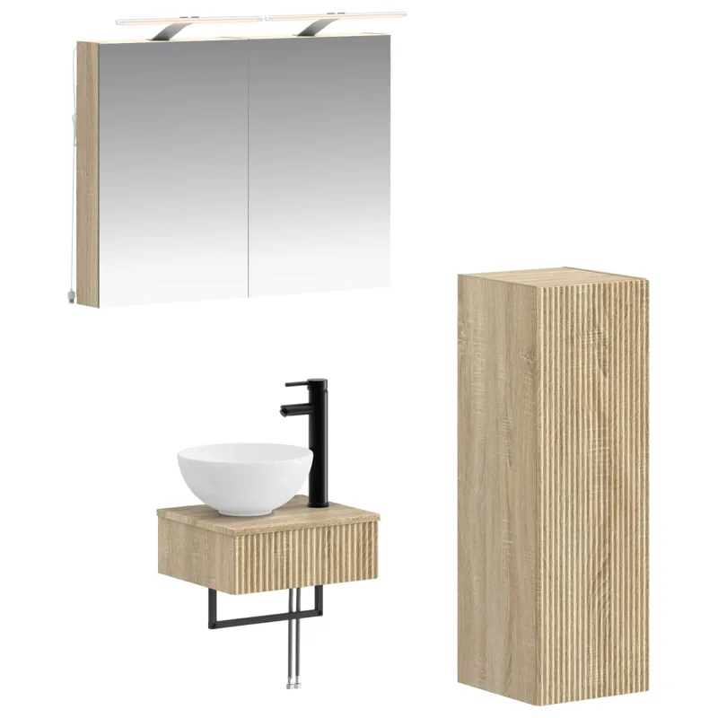 Vonios spintos komplektas 4 pcs Sonoma ąžuolas