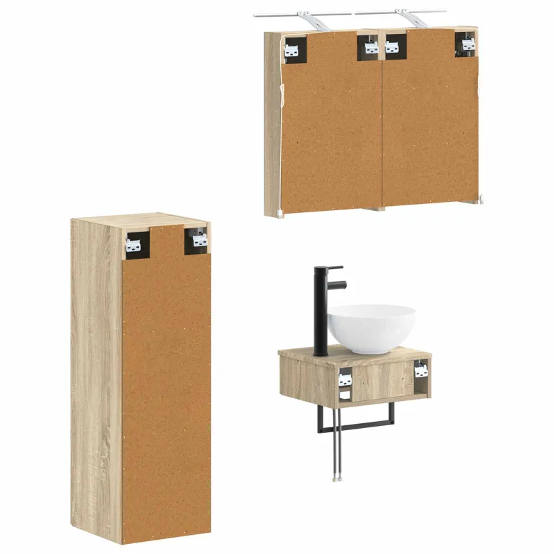 Vonios spintos komplektas 4 pcs Sonoma ąžuolas