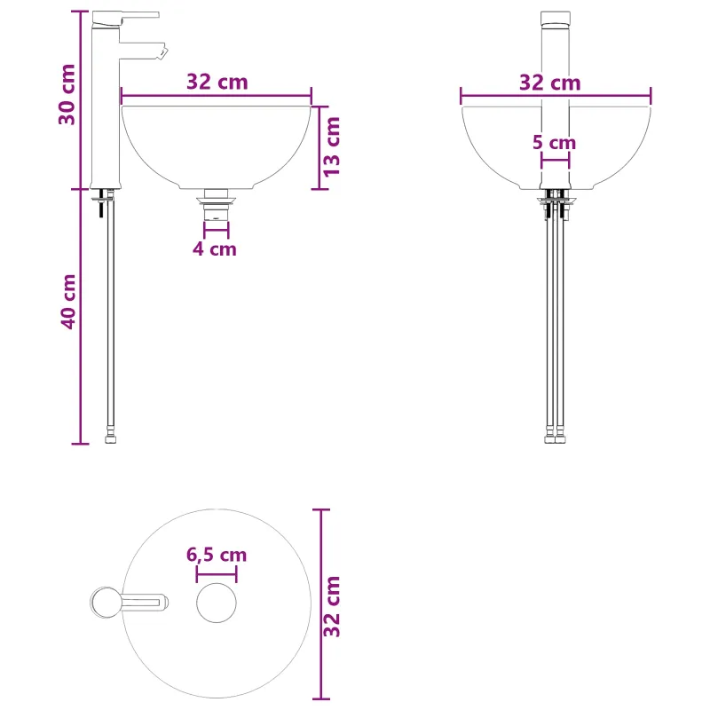 Vonios spintos komplektas 4 pcs Sonoma ąžuolas