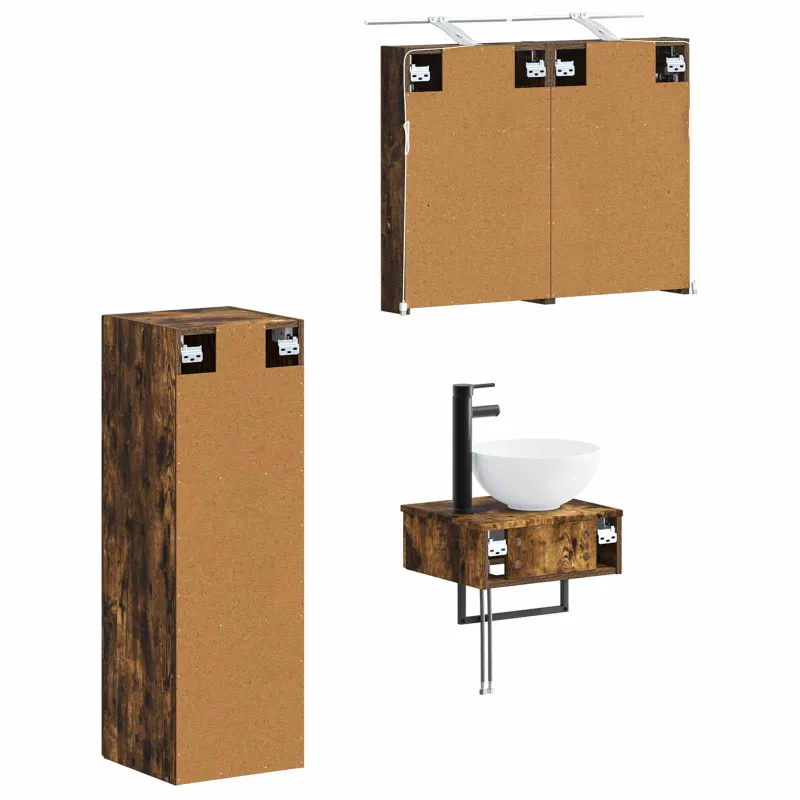 Vonios spintos komplektas 4 pcs Dūminio ąžuolo