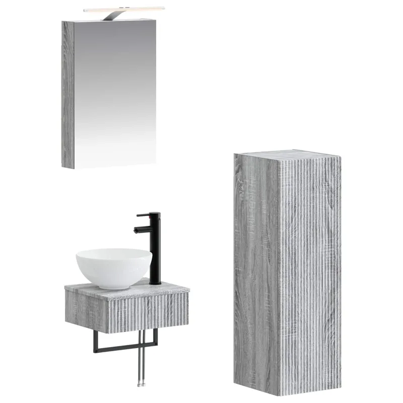 Vonios spintos komplektas 4 pcs Pilka Sonoma