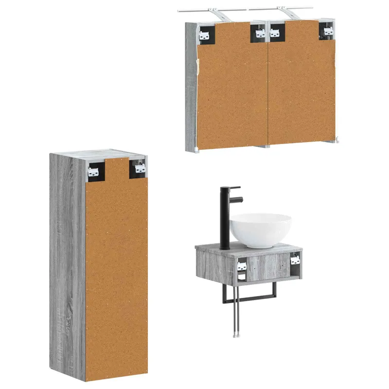 Vonios spintos komplektas 4 pcs Pilka Sonoma