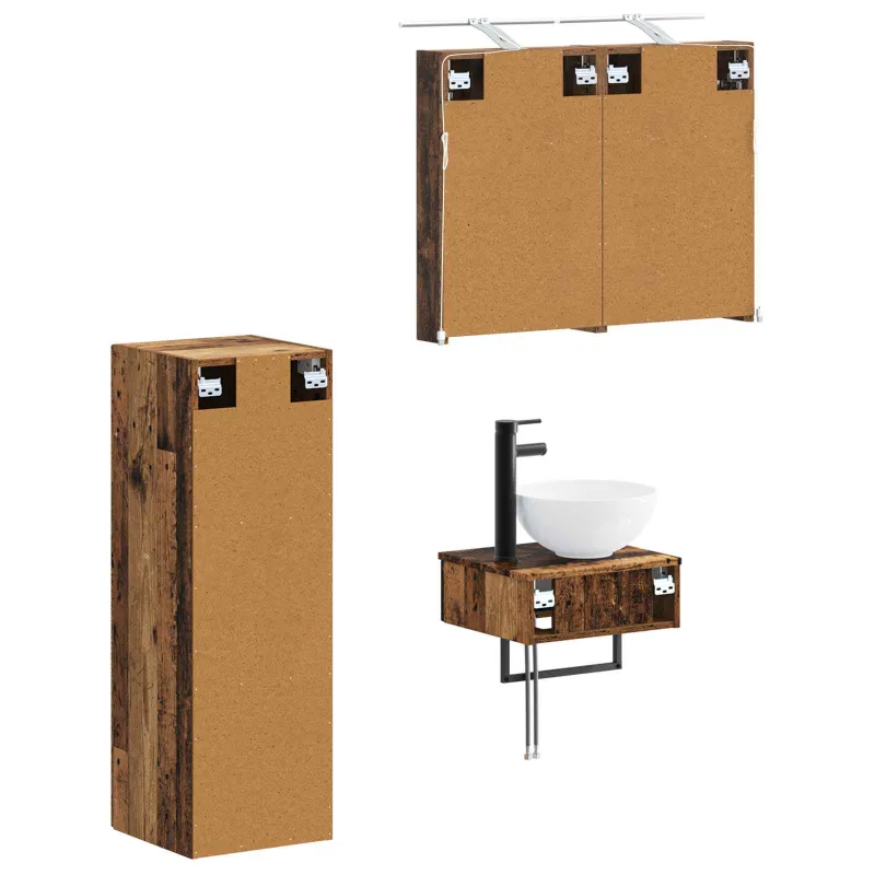Vonios spintos komplektas 4 pcs Sendintos medienos