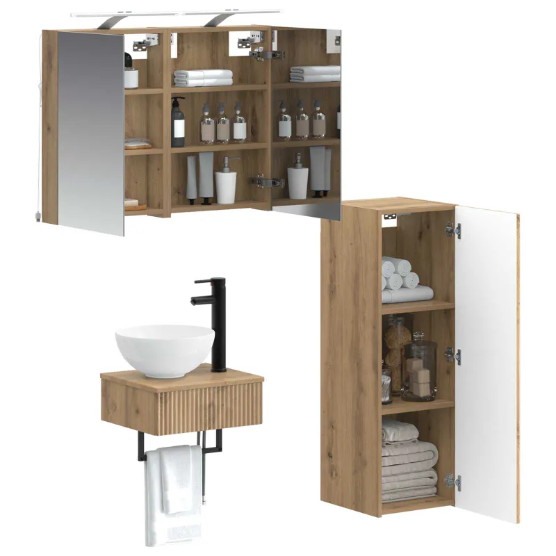 Vonios spintos komplektas 4 pcs Artisano ąžuolo