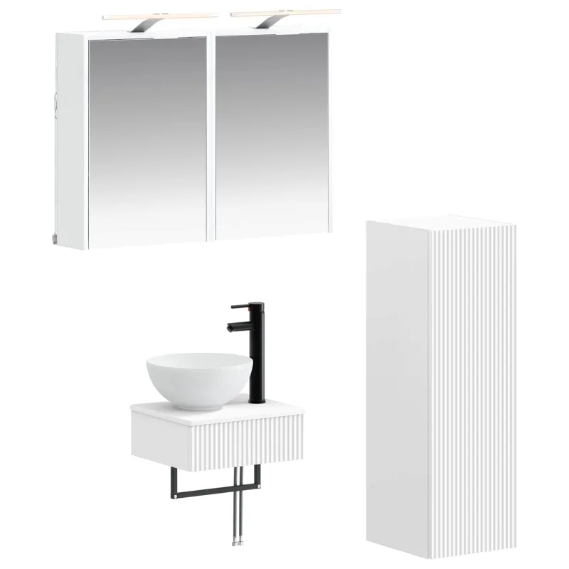 Vonios spintos komplektas 4 pcs Balta 43 x 16 x 62,5 cm