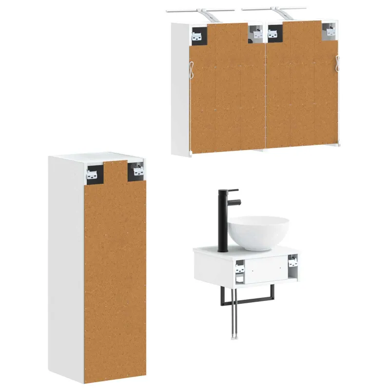Vonios spintos komplektas 4 pcs Balta 43 x 16 x 62,5 cm