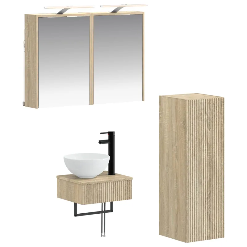 Vonios spintos komplektas 4 pcs Sonoma ąžuolas