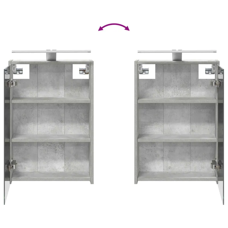 Vonios spintos komplektas 4 pcs Betono pilka 43 x 16 x 62,5 cm