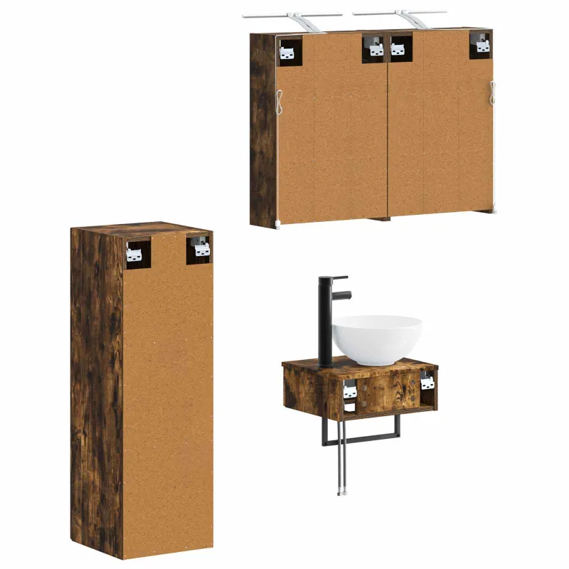 Vonios spintos komplektas 4 pcs Dūminio ąžuolo