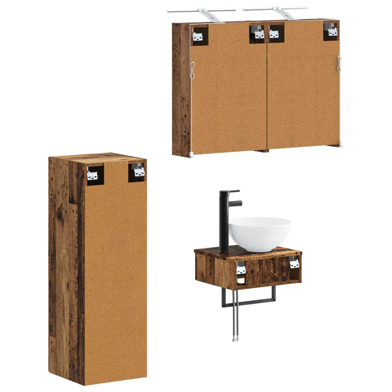 Vonios spintos komplektas 4 pcs Sendintos medienos