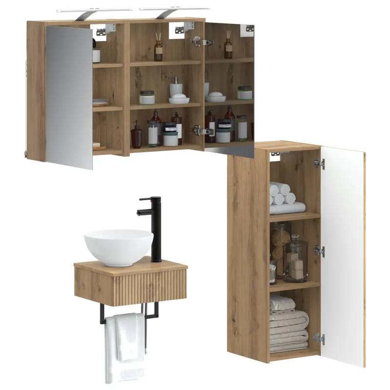 Vonios spintos komplektas 4 pcs Artisano ąžuolo