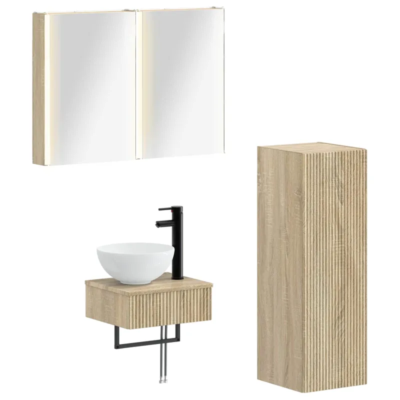 Vonios spintos komplektas 4 pcs Sonoma ąžuolas