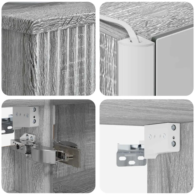Vonios spintos komplektas 4 pcs Pilka Sonoma