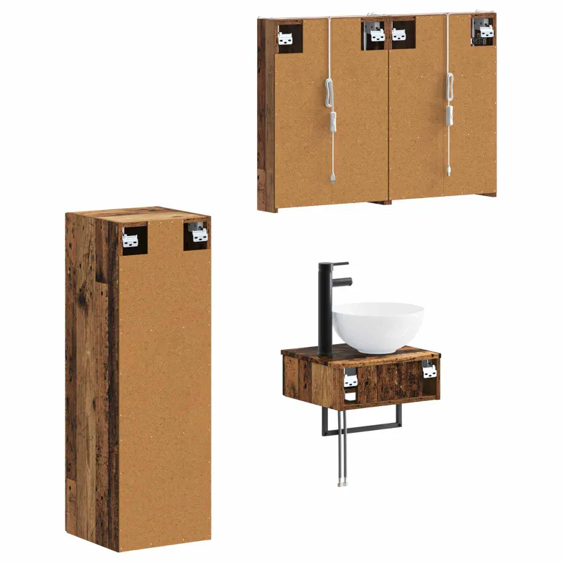 Vonios spintos komplektas 4 pcs Sendintos medienos