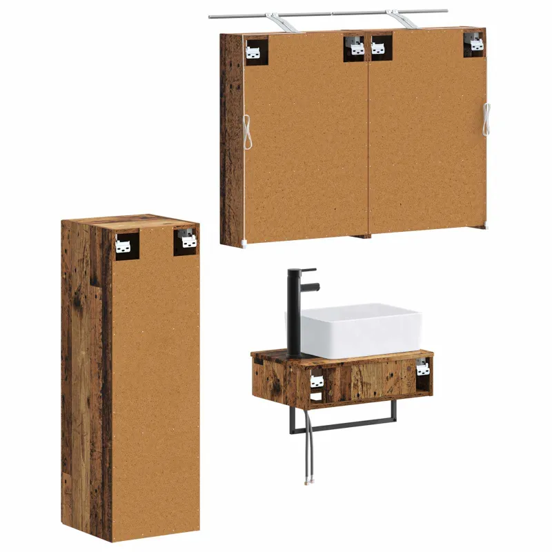 Vonios spintos komplektas 4 pcs Sendintos medienos