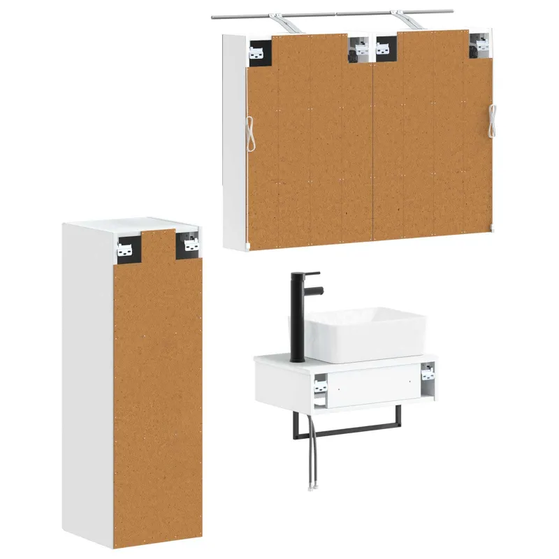 Vonios spintos komplektas 4 pcs Balta 50 x 14,5 x 70 cm