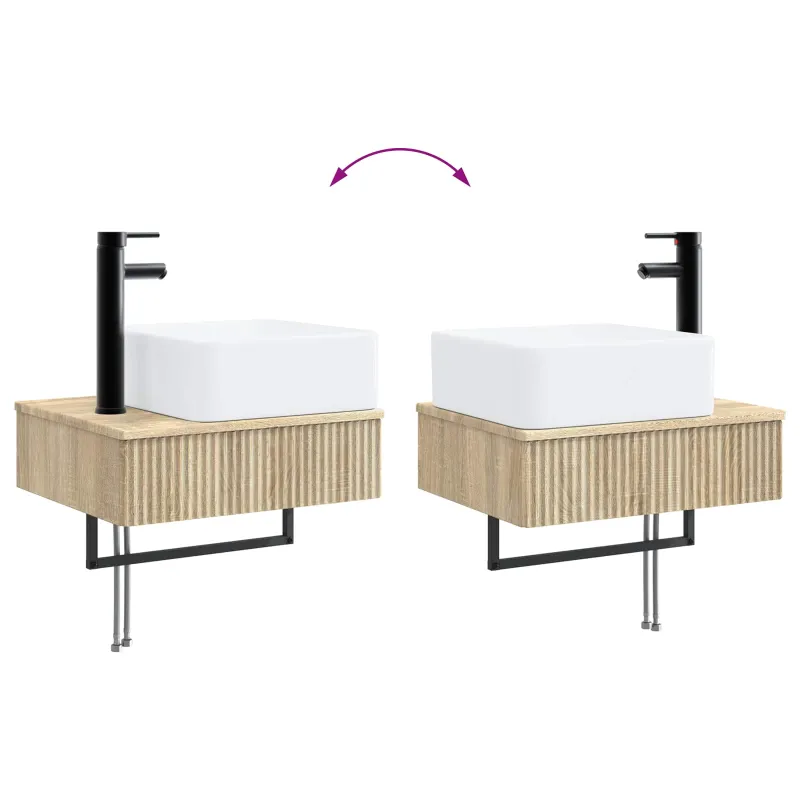 Vonios spintos komplektas 4 pcs Sonoma ąžuolas