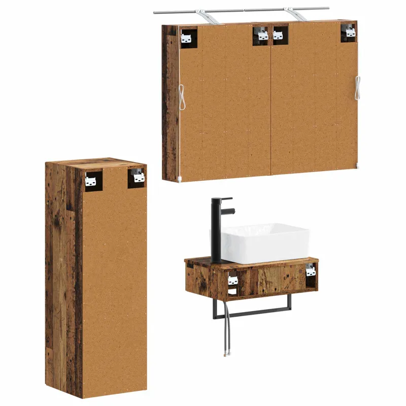 Vonios spintos komplektas 4 pcs Sendintos medienos