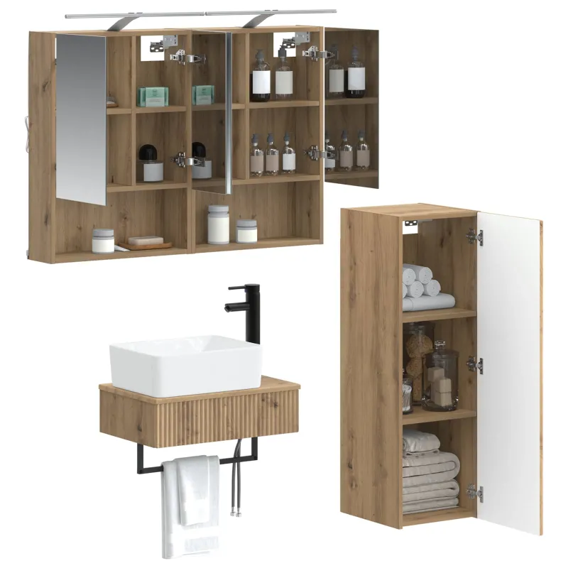 Vonios spintos komplektas 4 pcs Artisano ąžuolo