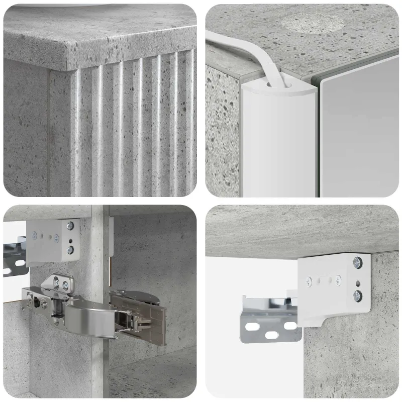 Vonios baldų rinkinys 4 pcs Betono pilka