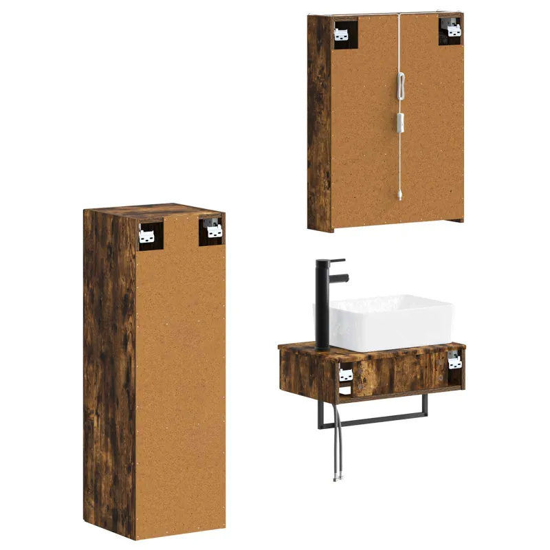 Vonios baldų rinkinys 4 pcs Dūminio ąžuolo