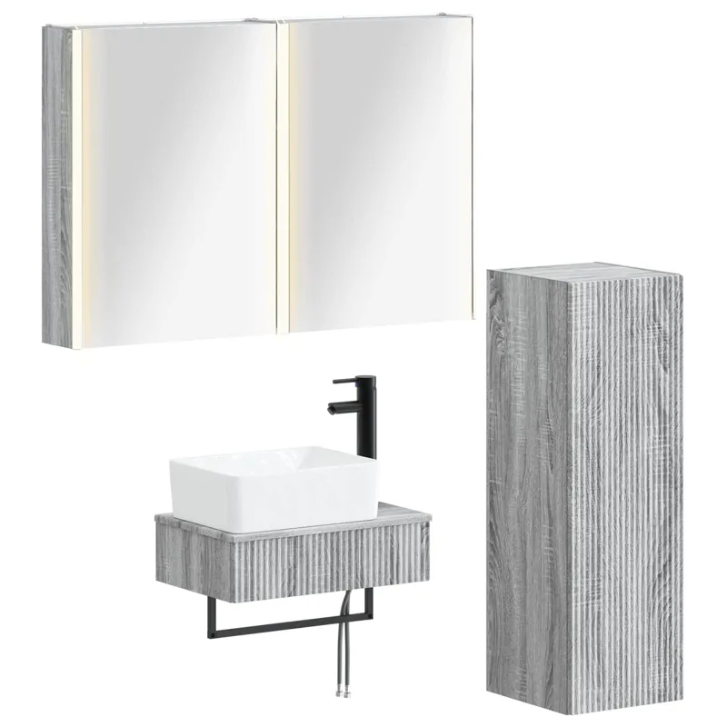 Vonios baldų rinkinys 4 pcs Pilka Sonoma