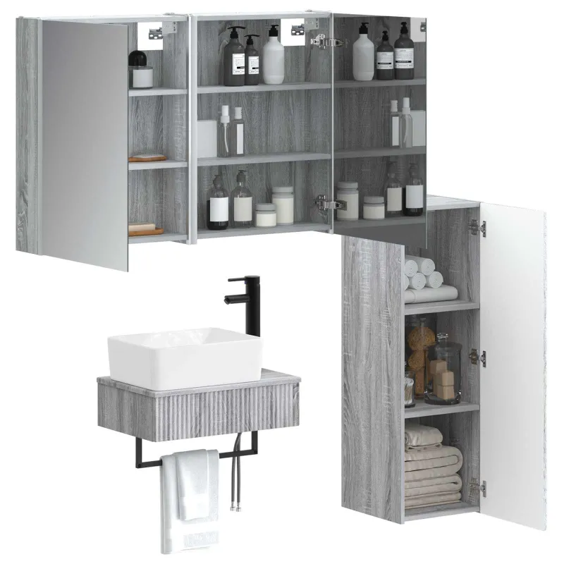 Vonios baldų rinkinys 4 pcs Pilka Sonoma
