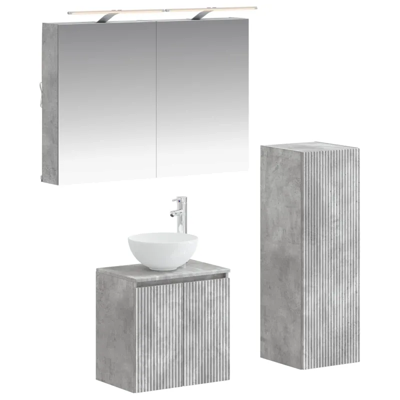 Vonios baldų rinkinys 4 pcs Betono pilka