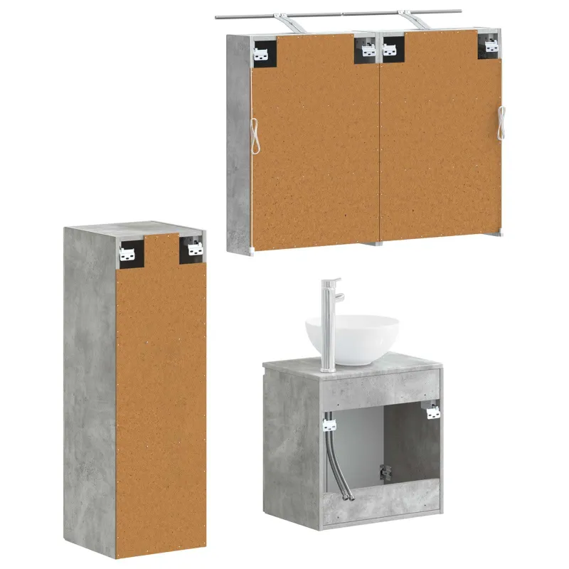 Vonios baldų rinkinys 4 pcs Betono pilka