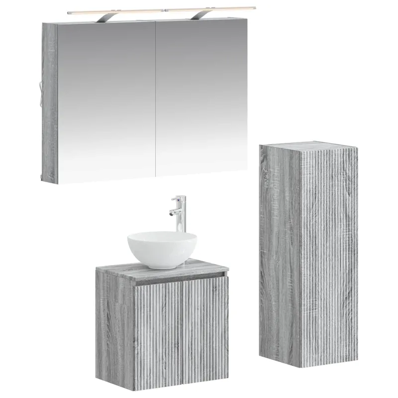 Vonios baldų rinkinys 4 pcs Pilka Sonoma
