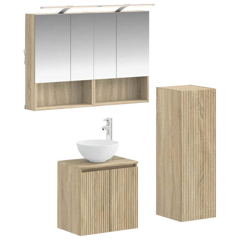 Vonios baldų rinkinys 4 pcs Sonoma ąžuolas